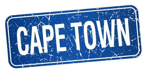 Cape Town blue stamp isolated on white background