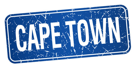 Fototapeta premium Cape Town blue stamp isolated on white background
