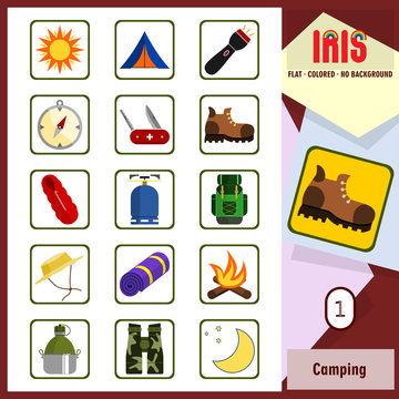 Iris Icons - Camping 1. Flat colored icons