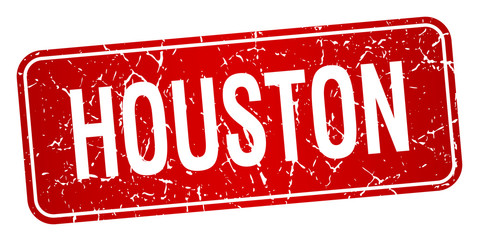 Houston red stamp isolated on white background