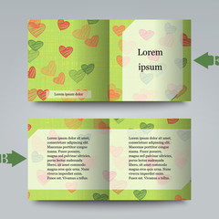 Brochure template with love background.