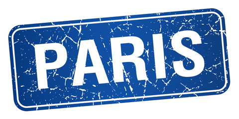 Paris blue stamp isolated on white background