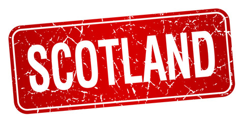 Scotland red stamp isolated on white background