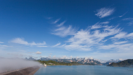 Cirrus cloud at Ratchaprapha dam, Thailand