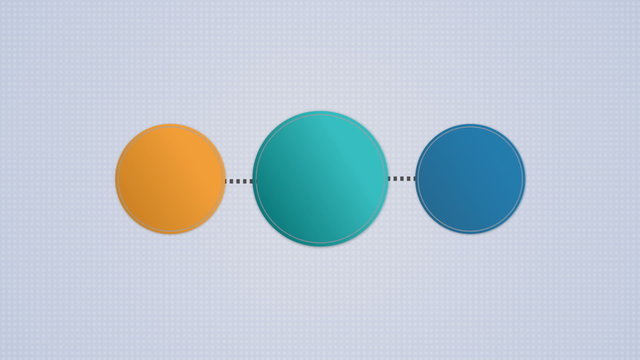 Circle diagram flow chart, 3 circle.