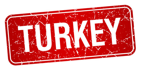 Turkey red stamp isolated on white background