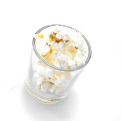popcorn isolated on a whine background