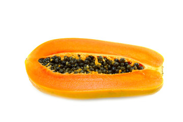 Fresh and ripe papaya isolated on white background
