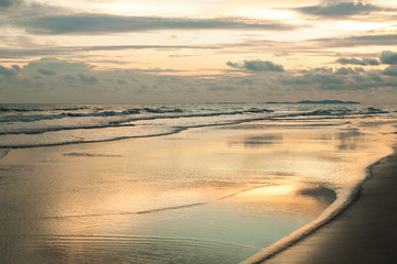 Tropical beach at beautiful sunset.