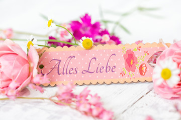 alles liebe karte Postkarte 