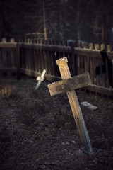 Ancient wooden christian cross