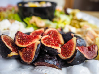 Delicious figs in fruit salad