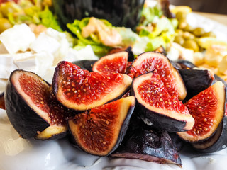 Delicious figs in fruit salad