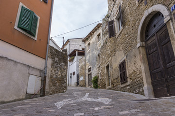 Street view in Buje, a town situated in Istria, Croatia.
