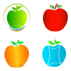 Creative apple design isolated in white background.