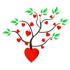 Decorative love tree design used for valentines day background.