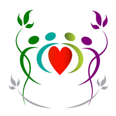 People with love design isolated in white background.