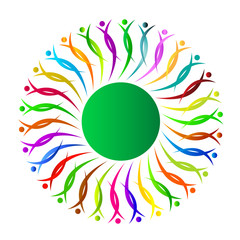 Teamwork design used for logo purpose.