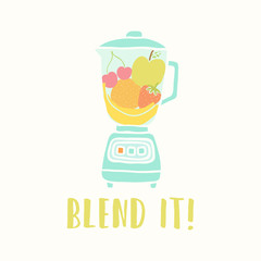 Blender with fruits. 