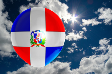 balloon with flag of dominican on sky
