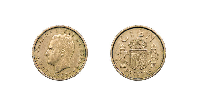 Coin 100 pesetas, Spain