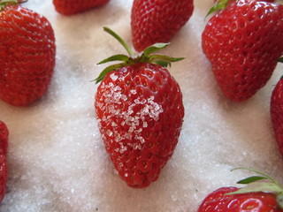 Strawberry in crystal sugar