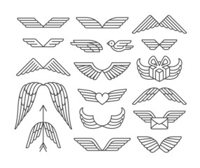 Linear wings set and icons