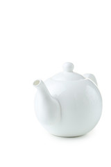 White teapot isolated on white