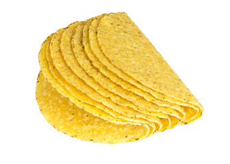 taco shells isolated on white