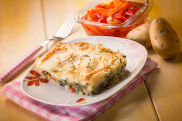 potatoes baked with vegetable