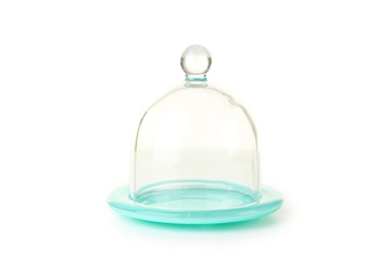 Glass bell jar isolated on white