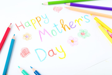 Happy mothers day card made by a child