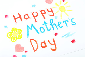 Happy mothers day card made by a child