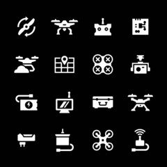 Set icons of quadrocopter, hexacopter, multicopter and drone