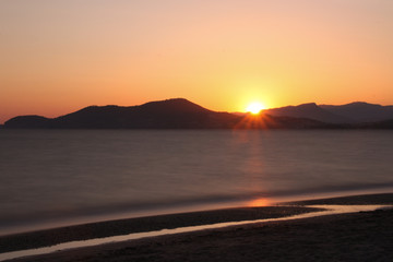 Fototapeta premium Sonnenuntergang in Hyeres Cote d'azur