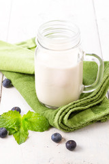 Healthy blueberry smoothie drink