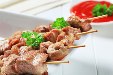 Pork skewers