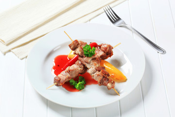 Pork kebabs
