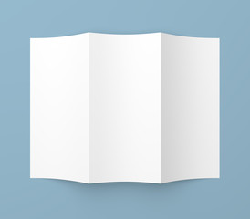 Leaflet blank tri-fold white paper brochure
