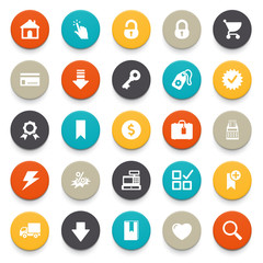 E-commerce and online shopping icons.