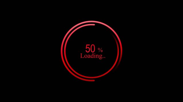 cerchio di caricamento con download rosso