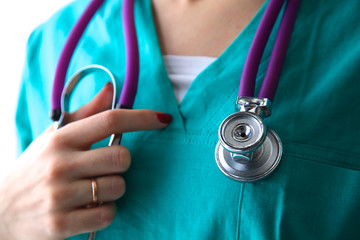 Closeup portrait of a  doctor with stethoscope