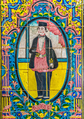 Obraz na płótnie Canvas Golestan Palace painted tiles
