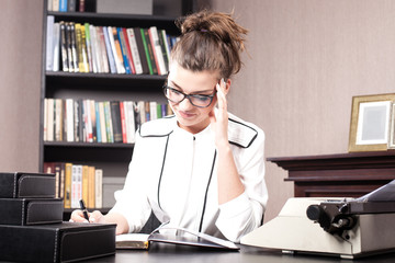 Businesswoman in her office.