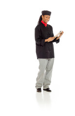 Model shot in studio on white