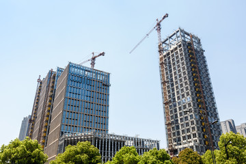 Fototapeta premium Unfinished apartment buildings