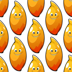 Fresh mango fruit seamless pattern