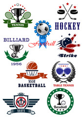 Set of sport games icons and symbols