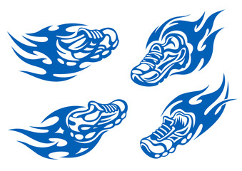 Flaming running or sports shoes