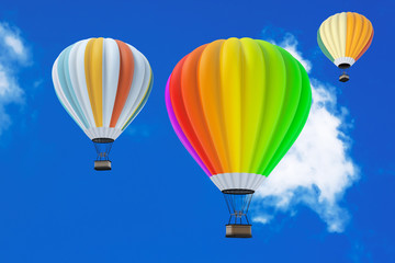 Fototapeta na wymiar Colorful Hot Air Balloons in Flight
